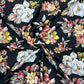 Cotton Digital Print Fabric – Bold Floral on Black