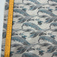 Linen Blend Digital Print Fabric – Blue & Grey Floral Abstract