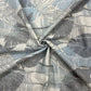 Linen Blend Digital Print Fabric – Blue & Grey Leaf Pattern