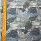 Linen Blend Digital Print Fabric – Blue & Grey Leaf Pattern