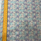 Linen Blend Digital Print Fabric – Aqua Blue & Lavender Abstract Floral