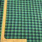 100% शुद्ध लिनन चेक फ़ैब्रिक - हरा और नेवी चेक