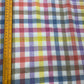100% लिनन चेक फ़ैब्रिक - बहुरंगी