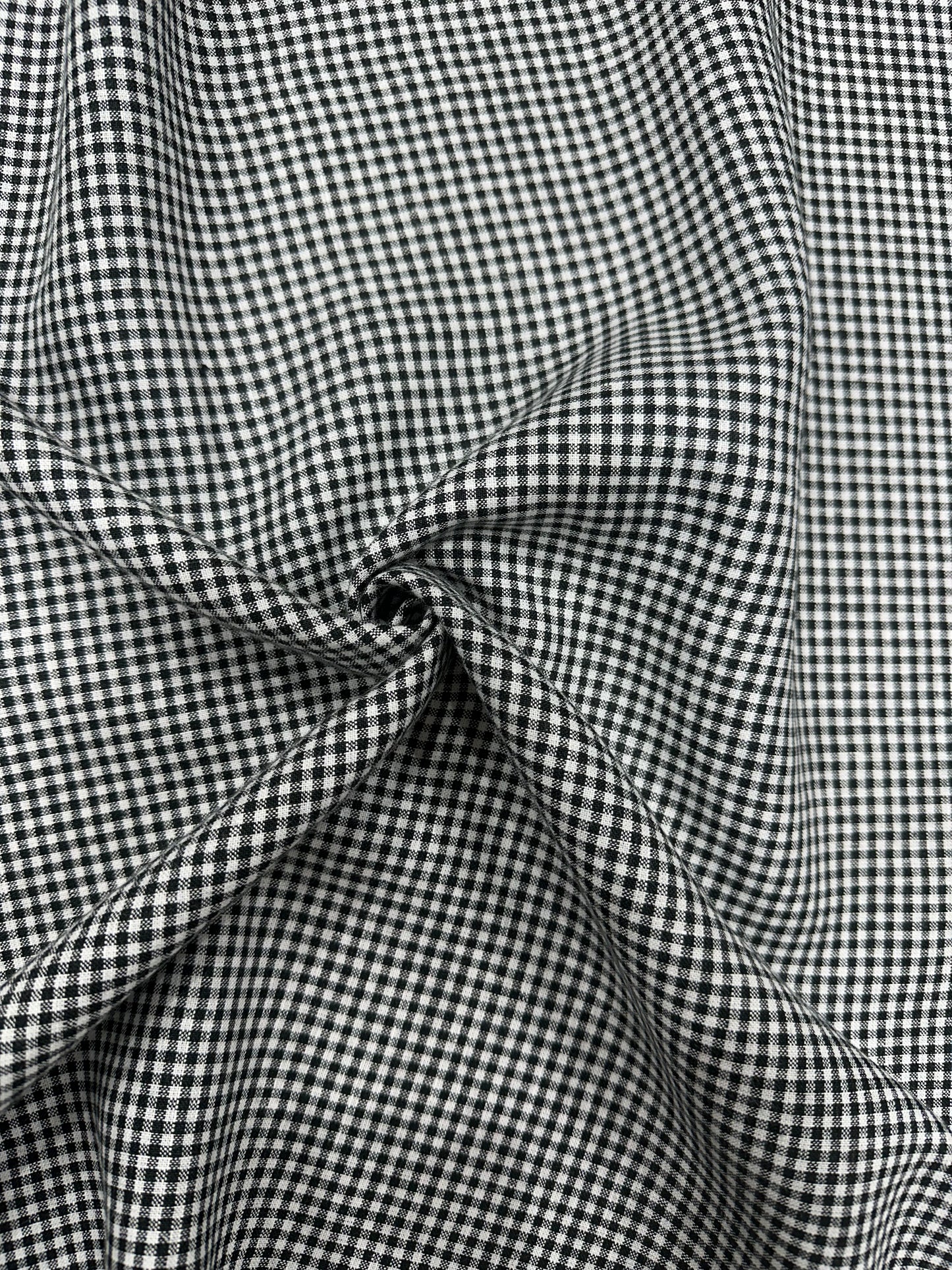 Micro Check Design 100% Pure Linen Check Fabric – Classic Black & White Micro Checks ...