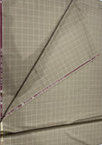 Italian Wool Suiting Fabric – Beige with Windowpane Check
