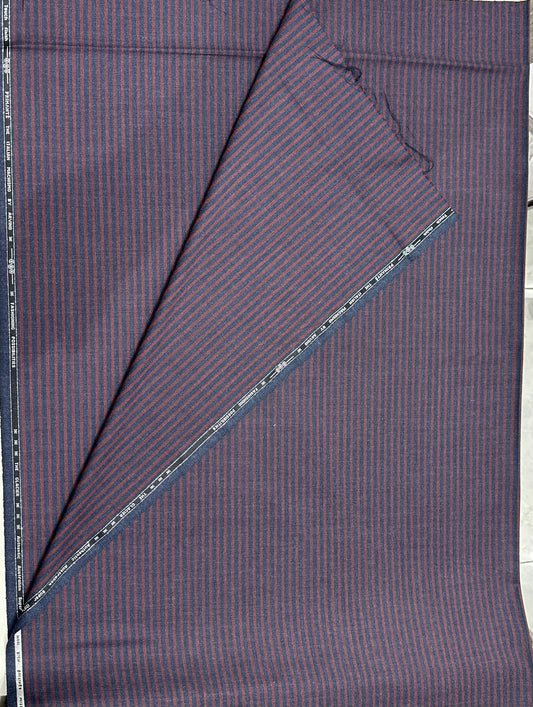 Italian Wool Suiting Fabric – Beige with Windowpane Check