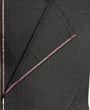 Italian Wool Suiting Fabric – Classic Black with White Pinstripes