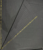 Italian Wool Suiting Fabric – Charcoal Grey with Fine Red Pinstripes