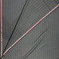 Italian Wool Suiting Fabric – Dark Grey with Red Pinstripes