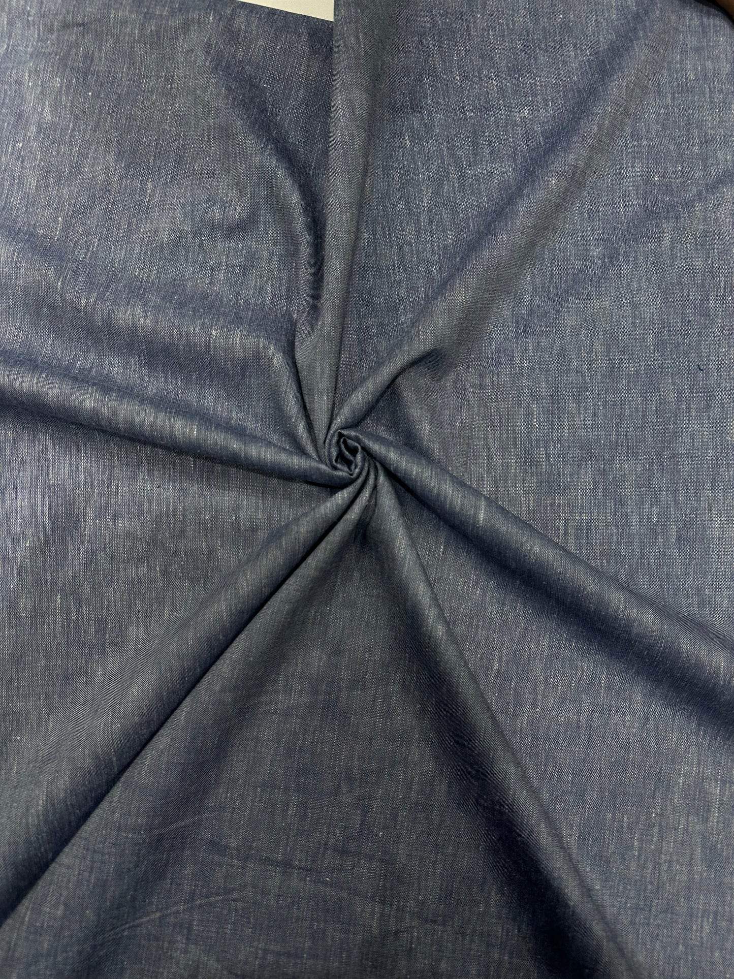 100% Linen Suiting Fabric – Classic Slate Blue