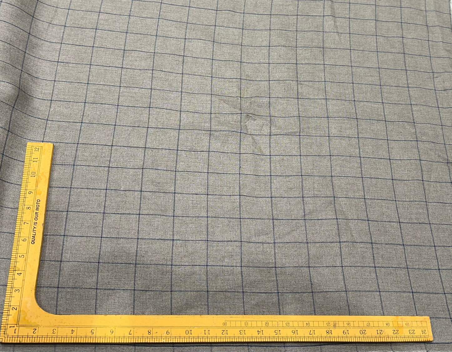 100% Linen Suiting Fabric – Beige Blue Lines