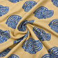 Beige Linen Embroidery Fabric with Royal Blue Paisley Buta Design | Premium Designer Dress Material