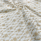 Ivory White Linen Embroidery Fabric with Champagne Gold Floral Vine Design | Premium Designer Dress Material