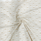 Ivory White Linen Embroidery Fabric with Champagne Gold Floral Vine Design | Premium Designer Dress Material
