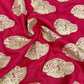 Rani Pink Linen Embroidery Fabric with Ivory Paisley Buta Design | Designer Kurta & Dress Material