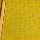 Mustard Yellow Linen Embroidery Fabric with Ivory Floral Vine Design | Designer Kurta & Dress Material