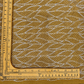 Beige Gold Linen Embroidery Fabric with White Leaf Design | Premium Designer Dress Material