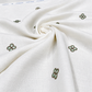 White Linen Fabric with Mint Green Floral Embroidery | Premium Designer Embroidered Dress Material