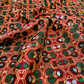 Rani Pink Linen Embroidery Fabric with Teal Floral Vine Design | Premium Designer Dress Material