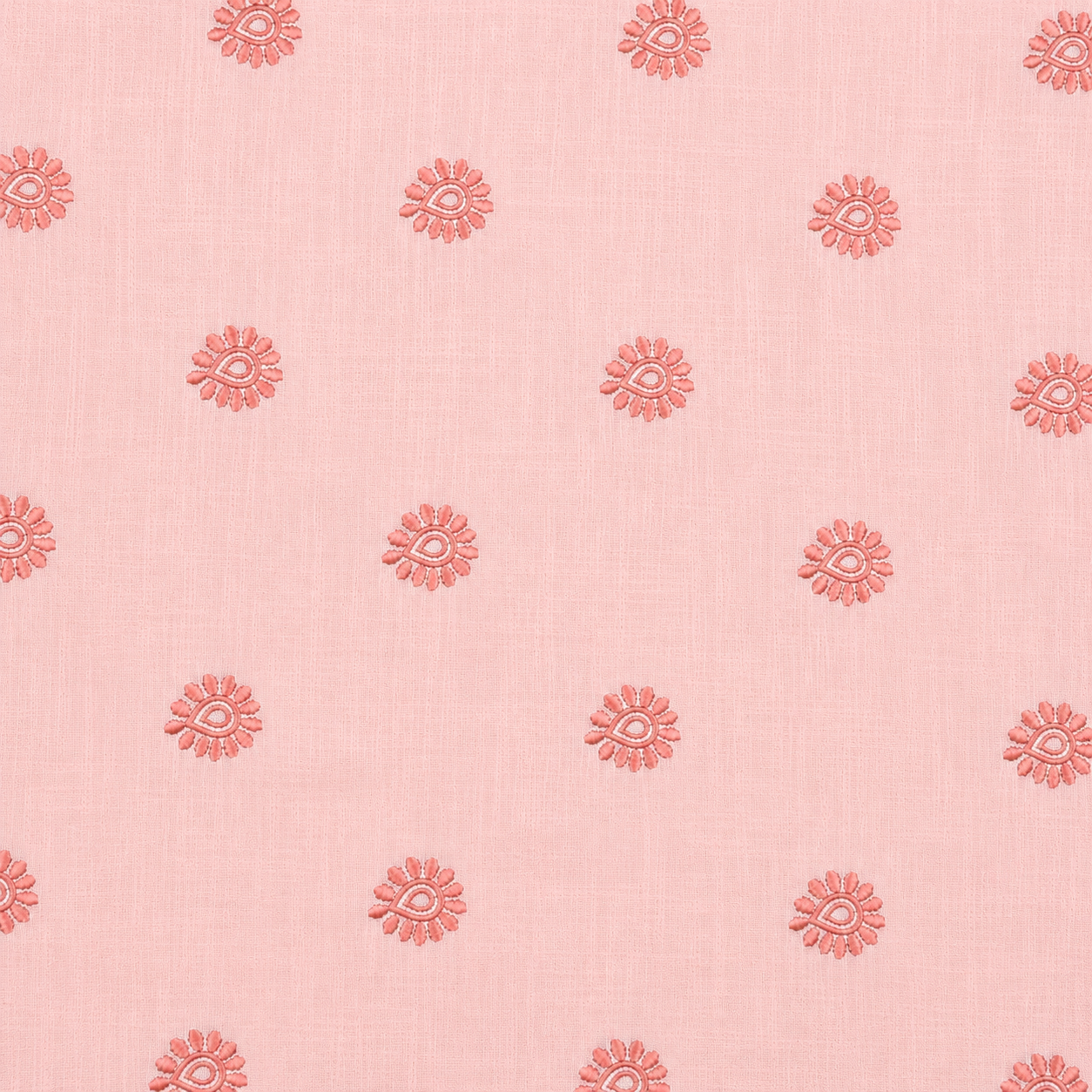 Dusty Blush Linen Fabric with Rose Pink Embroidered Buti | Premium Designer Embroidered Dress Material