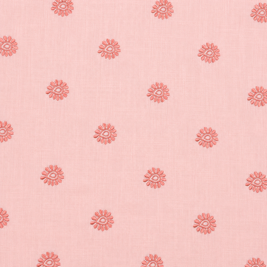 Dusty Blush Linen Fabric with Rose Pink Embroidered Buti | Premium Designer Embroidered Dress Material