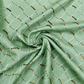 Mint Green Linen Embroidery Fabric with Sequins & Beaded Diamond Trellis Design | Premium Designer Dress Materi
